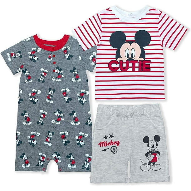Gray Baby Boys 2pc Mickey Mouse & Friends Mickey Mouse Romper and Hat Set Gray Baby Boys 2pc Mickey Mouse & Friends Mickey Mouse Romper and Hat Set